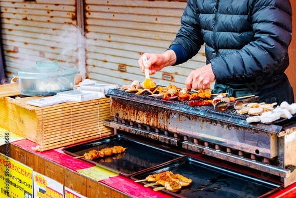 Obraz 呼子朝市通りの浜焼き