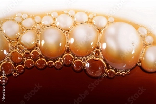 Fototapeta Bubbles of foam instant coffee