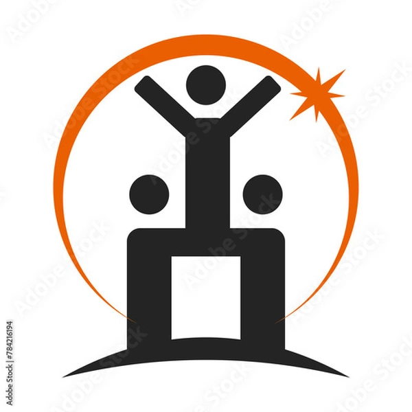 Obraz teamwork logo template Isolated. Brand Identity. Icon Abstract Vector graphic