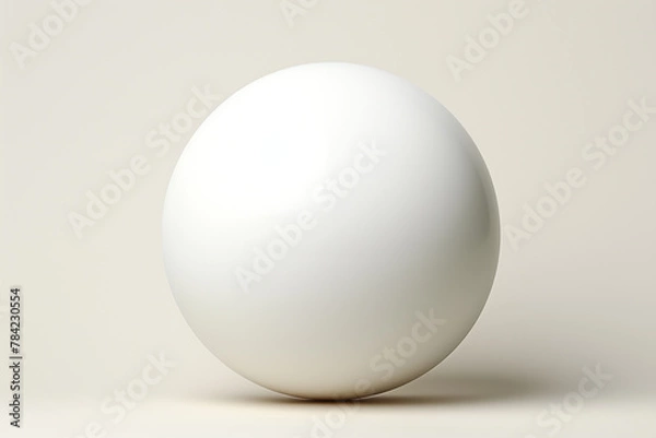 Fototapeta 3d rendering of a white sphere isolated on a white background.