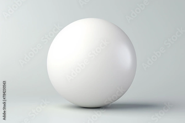 Fototapeta 3d rendering of a white sphere isolated on a white background.