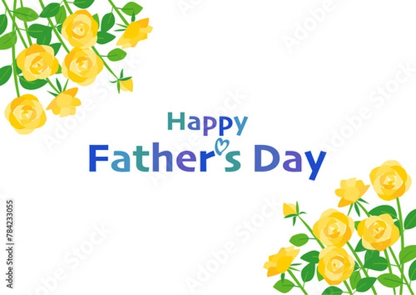 Fototapeta 父の日の黄色いバラの花装飾イラスト