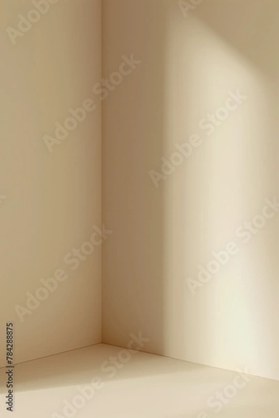 Fototapeta light beige wall corner with minimal shadows