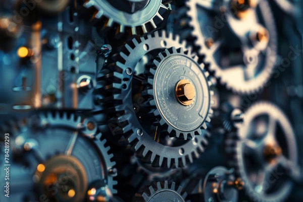 Fototapeta Machine gears texture for background