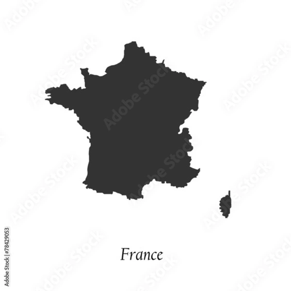 Obraz Black map of France for your design