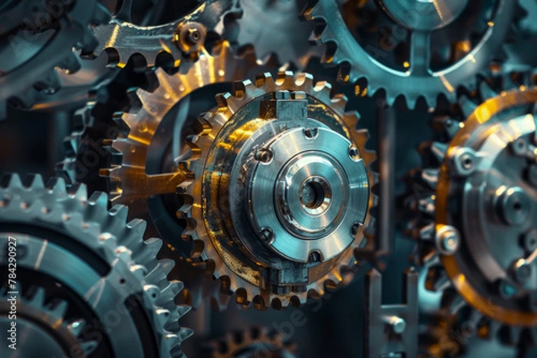 Fototapeta Machine gears texture for background