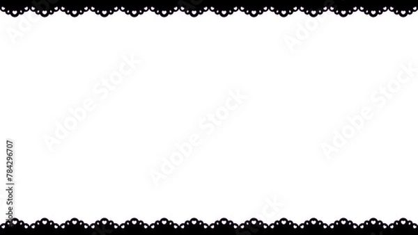 Fototapeta ハートレースなシンプルフレーム❤︎PNG