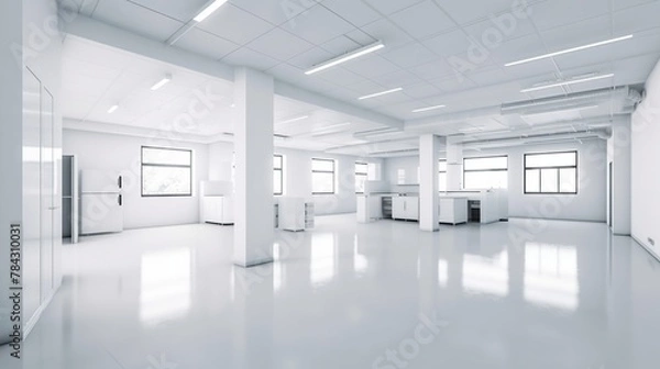 Obraz empty futuristic corridor with white walls.