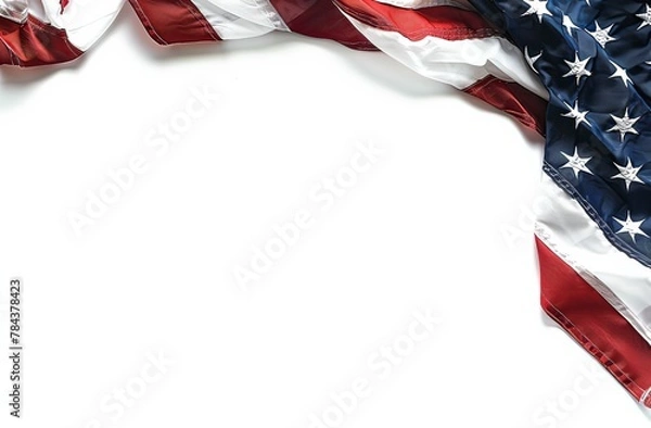 Fototapeta A red, white, and blue American flag with stars