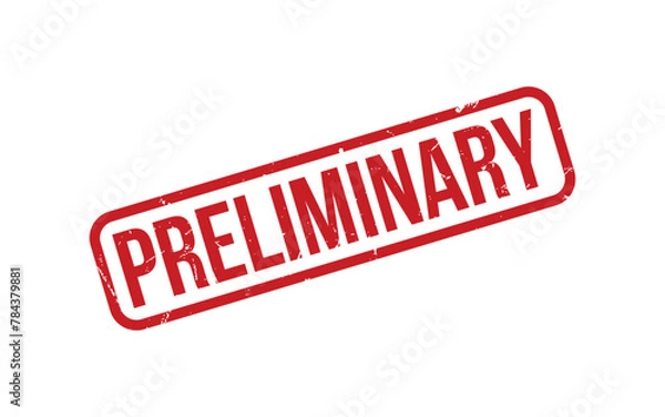 Fototapeta Red Preliminary Rubber Stamp Seal Vector