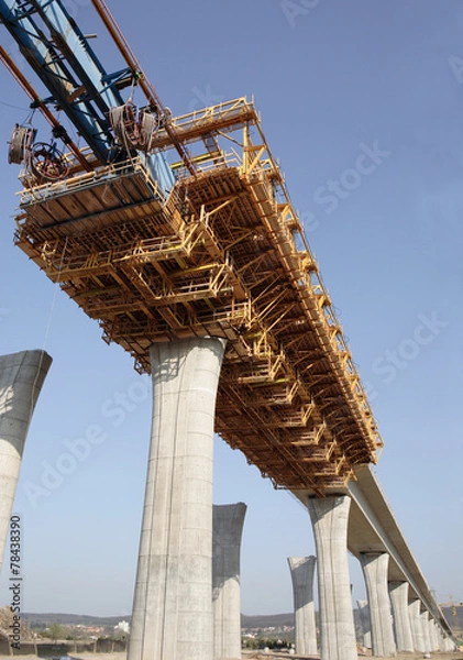 Fototapeta building a highway bridge