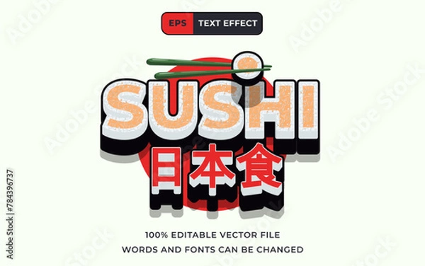 Fototapeta Editable Text effect True 3D, perfect for banner comic design element