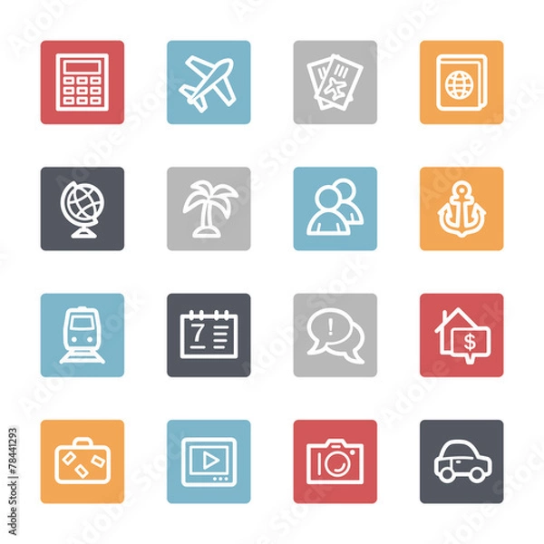 Fototapeta Travel web icons set