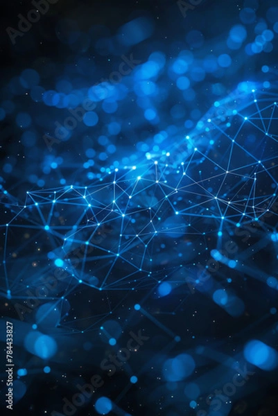 Obraz A blue digital technology network chart background representing a creative approach to Information Architecture.