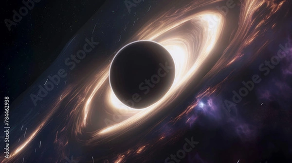 Fototapeta Conceptual Illustrations of the Appearance of Black Holes in Cosmic Space