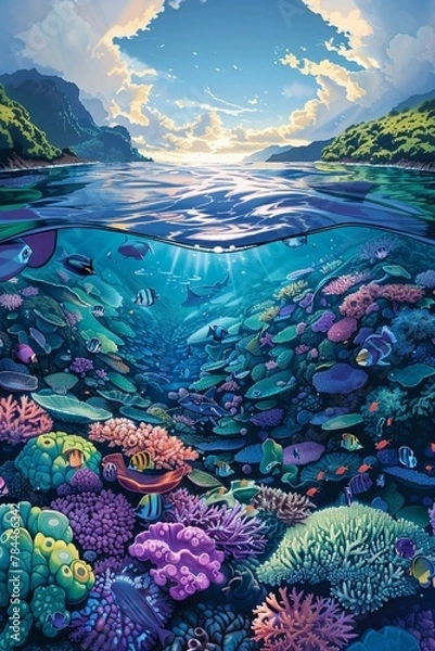 Obraz A mesmerizing illustration highlights the intricate skeletal structure of a sea lion, adapted for both swimming and navigating on land, Blender