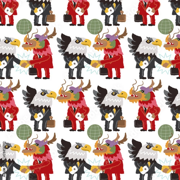 Fototapeta Businessman giving shaking hands pattern design