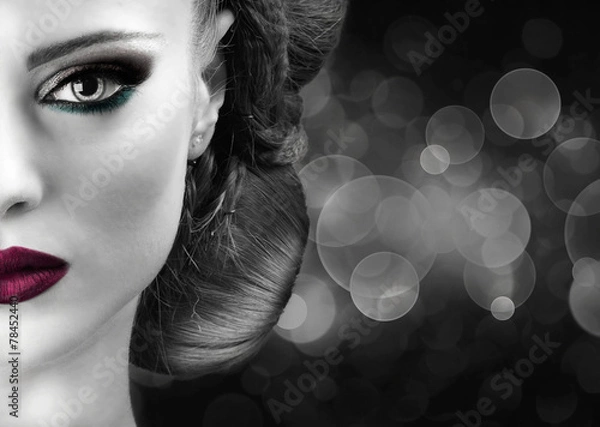 Obraz Czarno-biało-czerwone usta