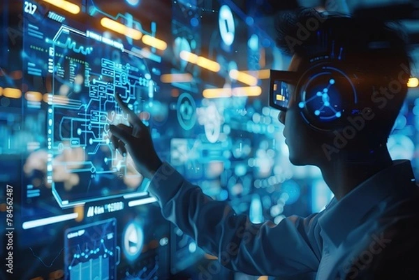 Fototapeta Transform governance with digital solutions powered by AI, ensuring transparency and efficiency in public services