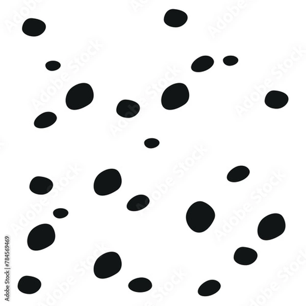 Obraz Black random dots on white background. Polka dot pattern. 