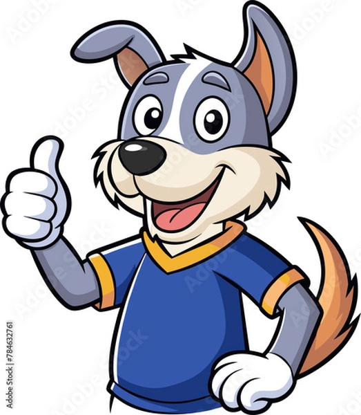 Fototapeta Dog making thumb up gesture Vector cartoon illustration