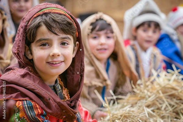 Obraz children's school nativity play  