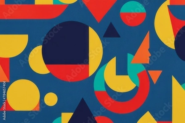 Fototapeta Abstract Symphony: Harmonizing Multi-Color Shapes
