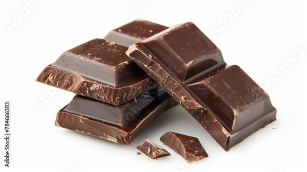 Fototapeta chocolate bar on white background generative ai