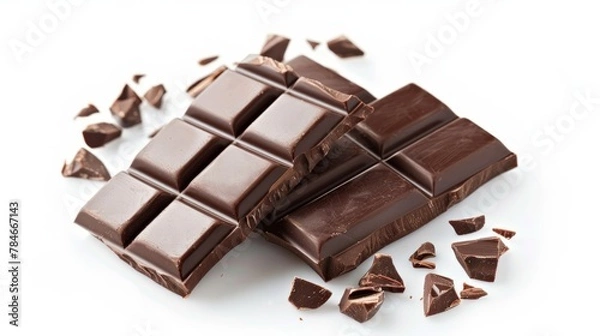 Fototapeta chocolate bar on white background generative ai