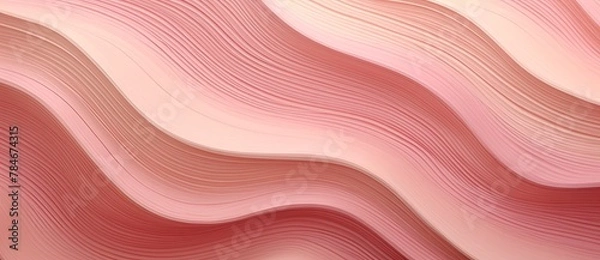 Fototapeta Abstract background of curved lines in pink colors. 3D rendering.