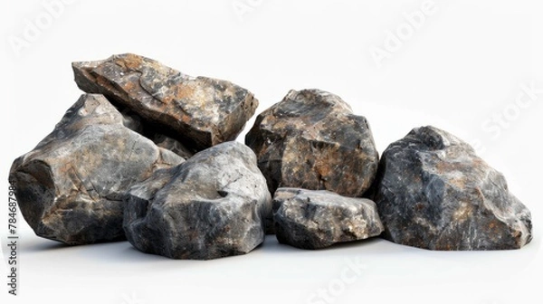 Fototapeta rocks on white background generative ai