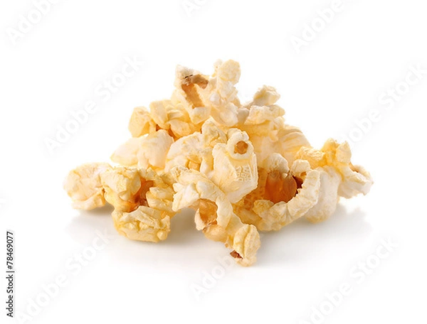 Fototapeta buttered popcorn isolated on white background