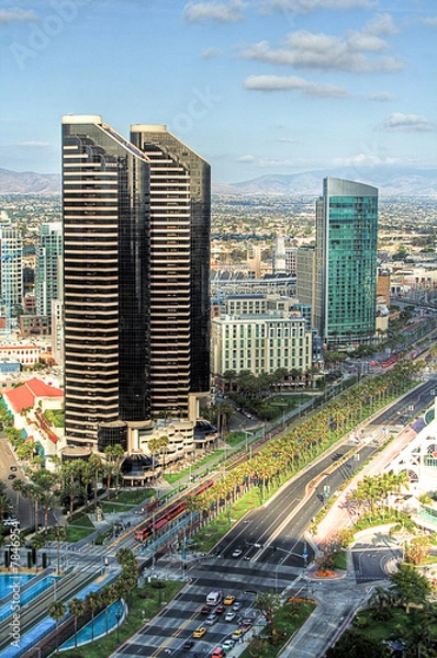 Fototapeta Downtown San Diego HDR, Vertical