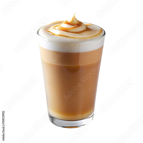 Fototapeta Caramel macchiato isolated on transparent background
