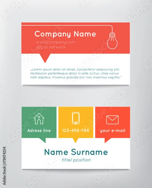 Obraz Business card, flat design