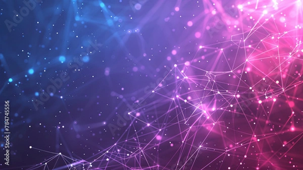 Fototapeta Digital abstract technology neon blue and pink background