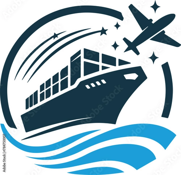 Fototapeta Shipping Company Logo Template Vector