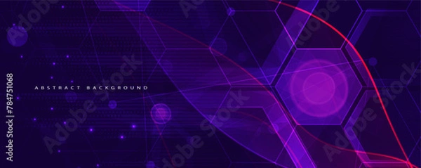 Obraz Quantum processing. Deep learning artificial intelligence. Future new technology  for business or science presentation. Vector background