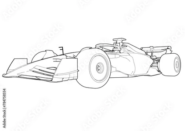 Obraz Silhouette F1 Car Vector
