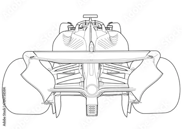 Obraz Silhouette F1 Car Vector