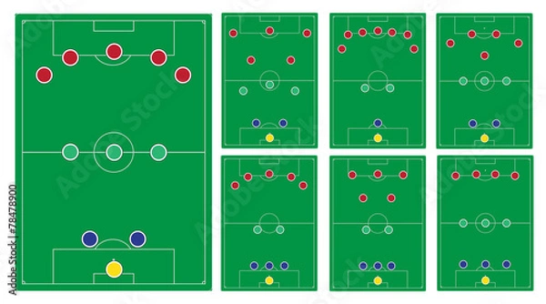 Obraz classic soccer formation set