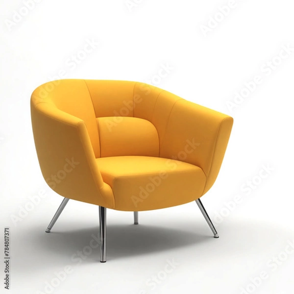 Obraz Modern Cushion and Armchair isolated on transparent background PNG Image. Generative AI.