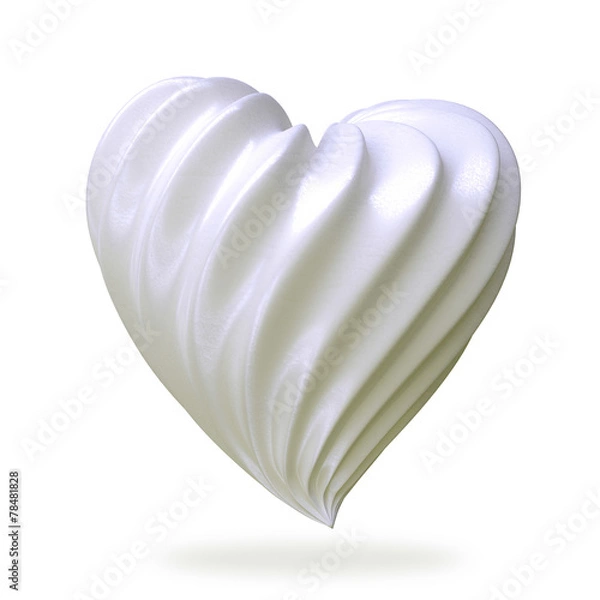 Obraz heart shaped cream, isolated
