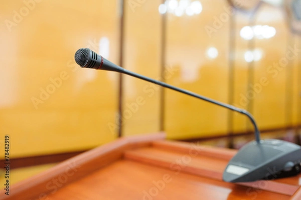 Obraz A mic in front of an Audience