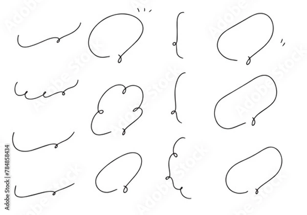 Obraz シンプルなラフふきだしセット