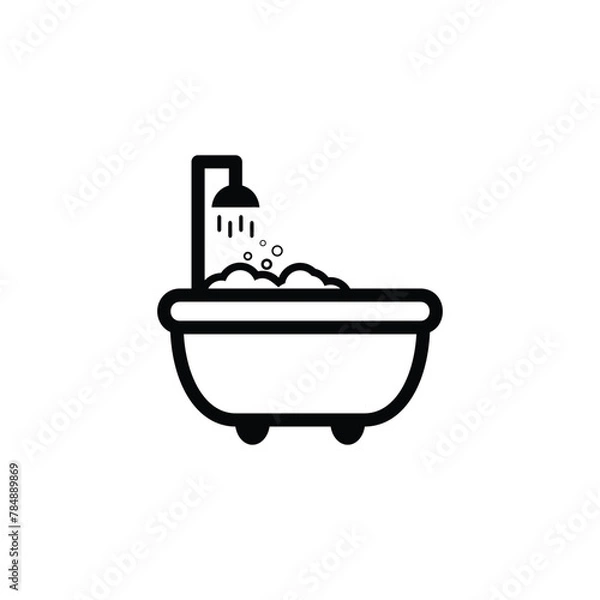 Fototapeta bathing place flat icon logo