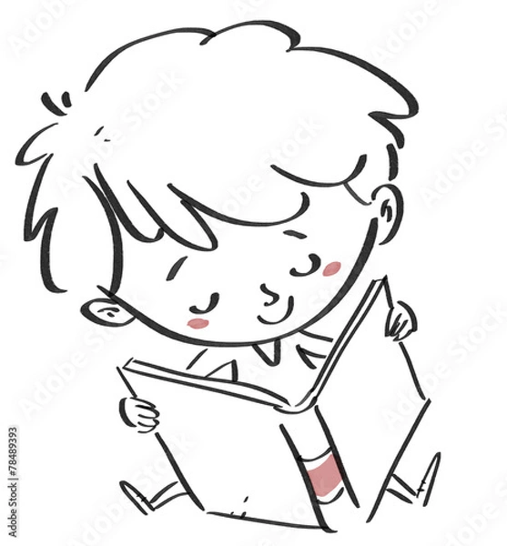 Fototapeta niño con libro en linea
