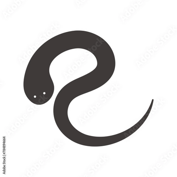 Fototapeta 2025年 巳年の年賀状 手書きの巳（へび文字）のイラスト