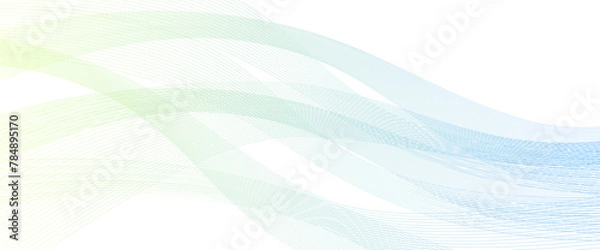 Obraz 波のような青と黄色のグラデーションのウェーブラインのベクター背景画像