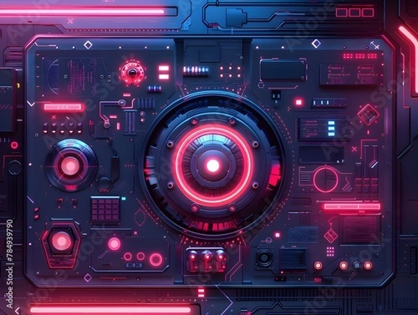 Fototapeta Futuristic Sci-Fi Control Panel